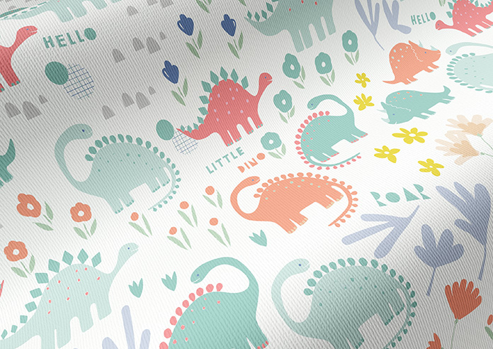 Dino Floral, Cretaceous Corals - Twist&Fit Roller Blind - Image 4